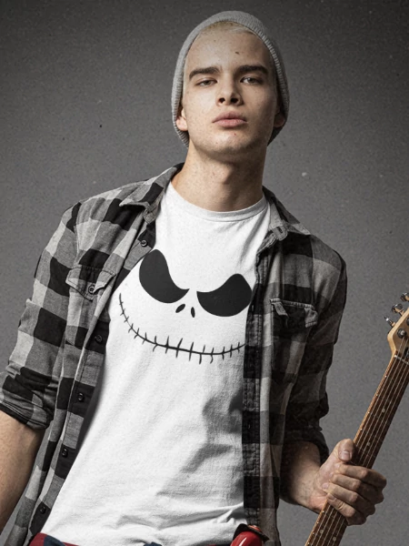 halloween-Jack&amp;Sally-ferfi-feher-polo