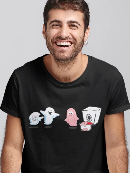 halloween-szellemespoén-ferfi-fekete-polo