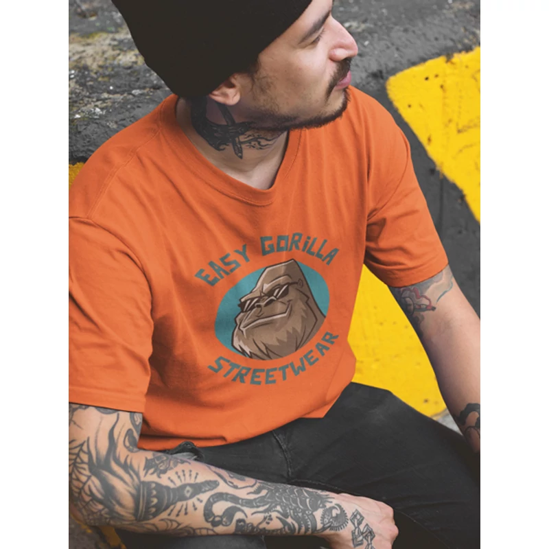 easy-gorilla-ferfi-narancssarga-polo